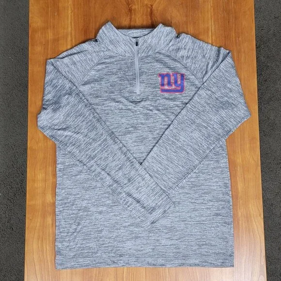 Fanatics Men's Grey Lightweight Quarter Zip NY Giants Football Pullover - M - Picture 5 of 10